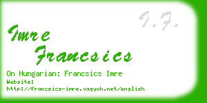 imre francsics business card